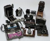 Collectable cameras to include Zenit EM, Zeiss Ikoflex, Takumar 1:1.4/50 and 1:3.5/35 lenses, two