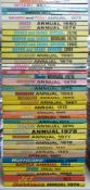 Forty British comic annuals including Wham, Shiver and Shake, Smash Knockout, Battle, Jet etc.