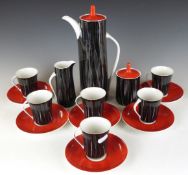 A retro coffee set, approximately 16 pieces, the coffee pot 27cm tall