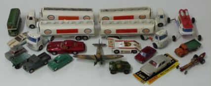 Nineteen Dinky and Corgi Toys diecast model vehicles including our Esso Fuel Tankers, Lunar Buggy,