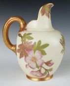 Royal Worcester blush ivory flat back jug, H13cm