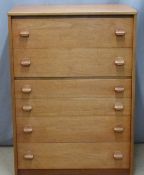 Retro Stag chest of drawers and dressing table, W 76 x D 43 x H 107cm