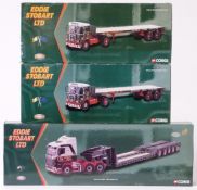 Three Corgi Eddie Stobart 1:50 scale limited edition diecast model lorries, two Atkinson Borderer