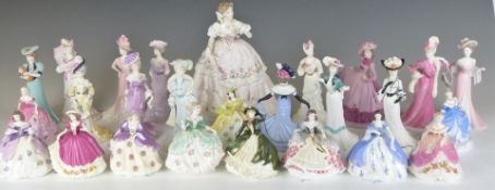 Royal Worcester The Fairest Rose figurine and approximately twenty six Coalport figurines