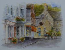 Alex Jawdokimov (b1937) watercolour Nailsworth, Gloucestershire townscape, signed and dated 02 lower