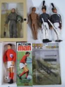 Six Action Man and GI Joe action figures, outfits and accessories including limited edition 1966