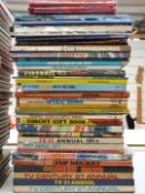 Fifty Gerry Anderson related annuals and books including Fireball XL5, Thunderbirds, Captain