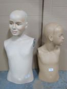 Two Hindsgaul mannequins, numbers BP10A and D30A, tallest 58cm