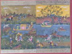 Ten framed hand painted illuminated Islamic / Persian illustrations Provenance: Reputedly from