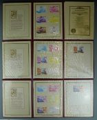 St Vincent and The Grenadines 1986 set of three limited edition proof sets in a burgundy