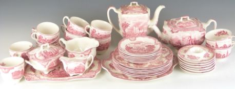 Johnson Brothers coffee, tea/ breakfast set decorated in the Old Britain Castles pattern