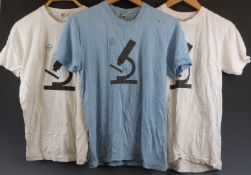 Three blue/ white Damien Hirst/ Science T Shirts with Hirst logos, size S/M, consigned by ex