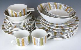 A large collection of Midwinter dinner and tea service decorated in the Sienna pattern