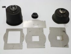 Schneider-Kreuznach Componon 1:5.6/150 lens, Rodenstock-Ysaron f=50mm 1:3.5 lens and a Kodak Extar 4