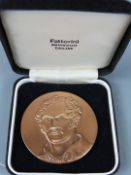 Pistrucci Portrait medal by Avril Vaughan struck by Fattorini Ltd, 56mm diameter in original case,