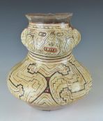 Peruvian Shipibo pottery face pot, possibly Gansu province, for similar see Ronald W Longsdorf,