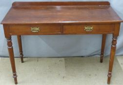 19thC mahogany hall table with two drawers, W107 x D47 x H72cm