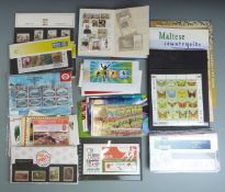A box file of Malta and Australia stamps and presentation packs