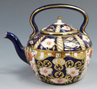 Royal Crown Derby Imari miniature teapot, pattern number 6299, date code for 1911, height 7cm