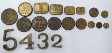 Troy number weights with ER and crown cypher, penny weights, troy and Avery weights etc