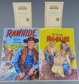 Two Walt Howarth signed limited edition original artwork prints Rawhide! featuring Eric Fleming