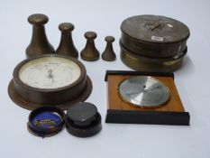 J.Halden & Co. surveyor's or similar instrument, in original case, run of Avery bell weights, 7lb to