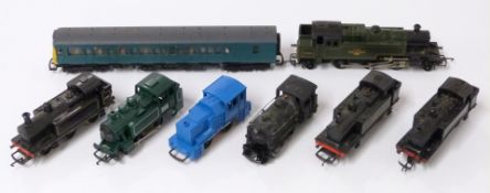 Eight Hornby, Tri-ang, Lima and similar 00 gauge model railway diesel and tank locomotives including