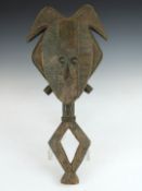 Gabon, West Africa, tribal Kota reliquary figure, H55cm