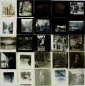 Photographic glass slides to include Edinburgh, coastal scenes, architectural scenes, London,