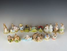 Fifteen Royal Albert Beatrix Potter figures including Johnny Town Mouse with Bag, John Joiner,