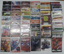 One-hundred-and-fifty comics by various publishers including Marvel, IDW and Dark Horse, titles