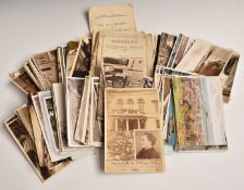 Postcards and ephemera including photocard 'Election of Mr Cripps QC, Stroud 1895' with crowd in