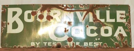 Vintage enamel advertising sign 'Bournville Cocoa', 51 x 153cm PLEASE NOTE this lot is located at