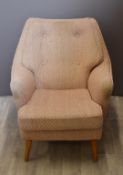 A retro upholstered armchair, probably Heals / Parker Knoll, H80cm