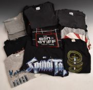 Twenty band concert type sweatshirts and T-shirts, including Def Leppard, Motorhead and Spinal Tap