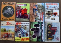 Eight tractor interest metal advertising signs to include Fordson Dexta, Allis Chalmers, David Brown