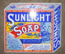 Enamel advertising sign 'Sunlight Soap', 21.5 x 25cm PLEASE NOTE this lot is located at and will