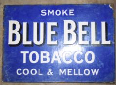 Vintage double sided enamel advertising sign 'Blue Bell Tobacco', 35 x 51cm PLEASE NOTE this lot