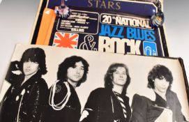 A group of pop music posters including Simply Red, Stockholm 1992, UFO, Wild Horses Reading Room