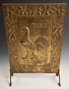 Courage beer 'Take Courage' breweriana advertising brass fire guard, 62cm x 39cm