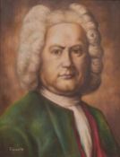 Tristan oil on canvas of an 18th or 19thC gentleman, signed and dated 78 lower left, 45 x 34cm, in