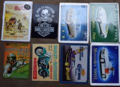 Eight motoring interest metal advertising signs to include Harley-Davidson, Jaguar and Mercedes,