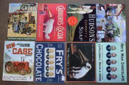 Eight metal advertising signs to include Hudson's soap, Cadbury's, Fry's, Case etc, each