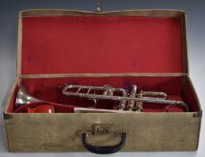 Boosey & Co trumpet 'Silbron Class A' no 125986 to flare, 99188 to valve casing, 19.5 inches in