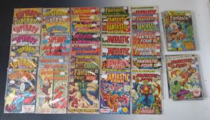 Fifty-five Marvel and DC comics comprising 36 Fantastic Four, 8 Wonder Woman and 11 Superboy.
