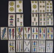 Likley Carlo Zanardi Italian playing cards with folded ovver Cz Bologna backs (23 cards)