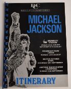 Michael Jackson - crew tour itinerary for Wembley Stadium, Friday 26 - Saturday 27 August, Milton