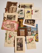 Early 20thC postcards and greetings cards to include Niagara Falls, Bournemouth, Isle of Wight and