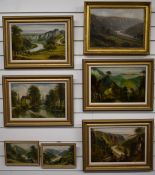 George Willis Pryce (RSA, RWS, 1866-1949), seven River Wye interest oil paintings, most depicting