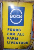 Vintage enamel advertising sign 'BOCM Livestock Foods', 122 x 76cm PLEASE NOTE this lot is located